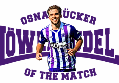 Ein Zuckerball ins lila-weiße Brückenherz – Lars Kehl ist unser „Löwenpudel of the Match“ aus dem Spiel gegen den SSV Jahn Regensburg